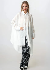Batwing Sleeve Linen Button Up Blouses Kate Hewko 