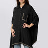 Batwing Studded Short Sleeve Top Blouses Kate Hewko 