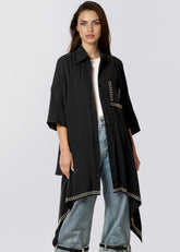 Batwing Studded Short Sleeve Top Blouses Kate Hewko 