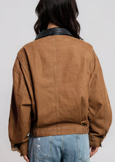Beaded Floral Denim Barn Jacket Outerwear Kate Hewko 