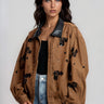 Beaded Floral Denim Barn Jacket Outerwear Kate Hewko 