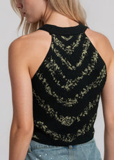 Beaded Knit Crop Tank Top Tank Tops Kate Hewko 
