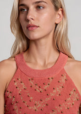 Beaded Knit Crop Tank Top Tank Tops Kate Hewko 