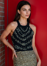 Beaded Knit Crop Tank Top Tank Tops Kate Hewko 