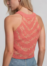 Beaded Knit Crop Tank Top Tank Tops Kate Hewko 
