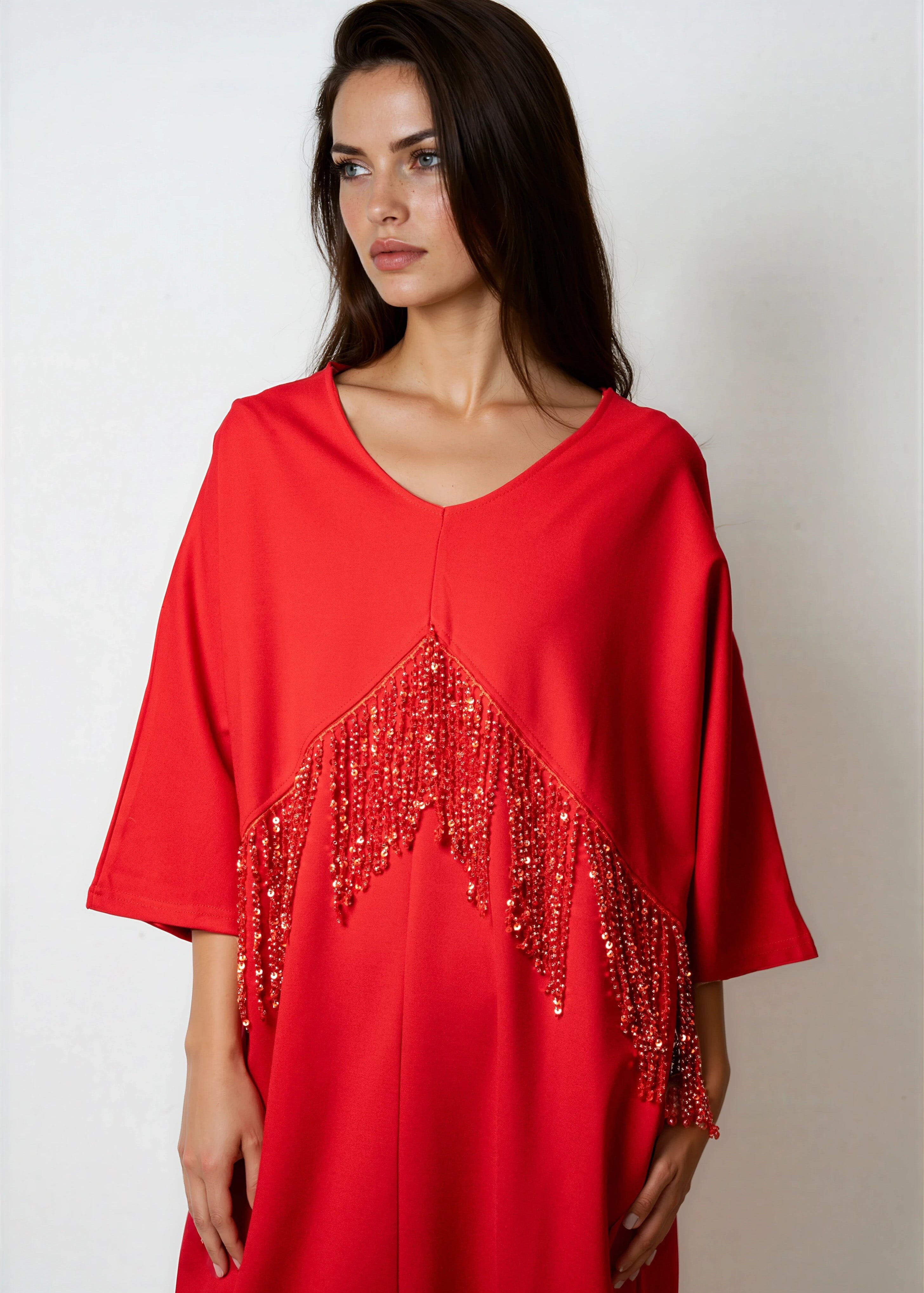 Beaded Sequin Fringe Midi Dress - Kate Hewko Black / One size Beaded Sequin Fringe Midi Dress - Kate Hewko Black / One size