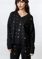 Bedazzled Knitted Pant Set Two Piece Sets Kate Hewko 