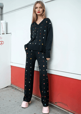 Bedazzled Knitted Pant Set Two Piece Sets Kate Hewko 