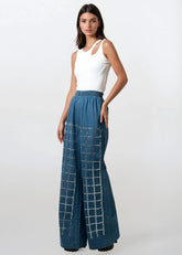 Bejeweled Grid Denim Pants Pants Kate Hewko 