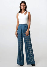Bejeweled Grid Denim Pants Pants Kate Hewko 