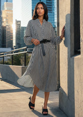 Belted Balloon Sleeve Shirt Dress Dresses Kate Hewko Black S 