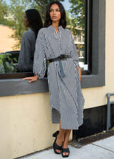 Belted Balloon Sleeve Shirt Dress Dresses Kate Hewko Black S 