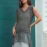 Belted Crochet Knit Sleeveless Tunic Tank Tops Kate Hewko 