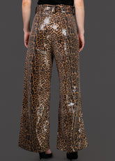 Belted Leopard Print Sequin Pants Pants Kate Hewko 