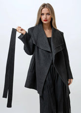 Belted Oversized Lapel Coat Outerwear Kate Hewko 