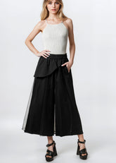 Black Layered Mesh Wide Leg Pants Pants Kate Hewko 