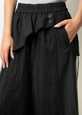Black Layered Mesh Wide Leg Pants Pants Kate Hewko 