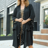 Black Rivet Kimono Layering Pieces Kate Hewko Black One Size 