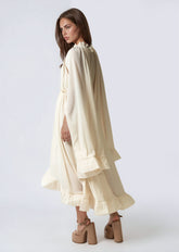 Boho Tie Neck Ruffle Midi Dress Dresses Kate Hewko 