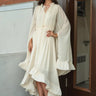 Boho Tie Neck Ruffle Midi Dress Dresses Kate Hewko 