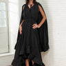 Boho Tie Neck Ruffle Midi Dress Dresses Kate Hewko Black One size 