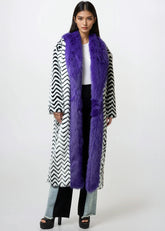 Bold Stripe Faux Fur Coat Outerwear Kate Hewko 