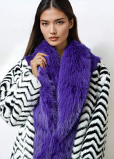 Bold Stripe Faux Fur Coat Outerwear Kate Hewko 