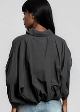 Bubble Hem Button Up Blouse Blouses Kate Hewko 