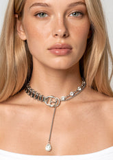 Buckle Chain Gemstone Choker Necklaces Kate Hewko 