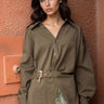 Buckle Wrap Button Up Shirt Blouses Kate Hewko 