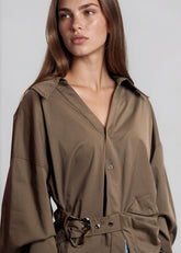 Buckle Wrap Button Up Shirt Blouses Kate Hewko 
