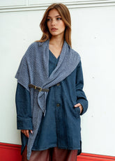 Buckled Wrap Denim Jacket Outerwear Kate Hewko 