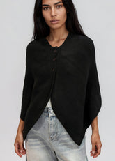Button Front Knit Cape Top Layering Pieces Kate Hewko 