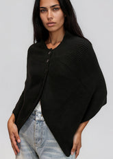 Button Front Knit Cape Top Layering Pieces Kate Hewko 