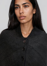 Button Front Knit Cape Top Layering Pieces Kate Hewko 