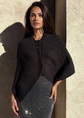 Button Front Knit Cape Top Layering Pieces Kate Hewko 