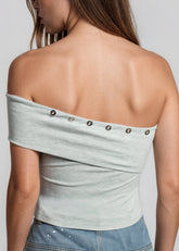 Buttoned One Shoulder Tank Top Tank Tops Kate Hewko 