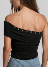 Buttoned One Shoulder Tank Top Tank Tops Kate Hewko 