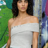Buttoned One Shoulder Tank Top Tank Tops Kate Hewko Grey One size 