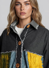 Cable Knit Patchwork Denim Trench Outerwear Kate Hewko 