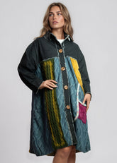 Cable Knit Patchwork Denim Trench Outerwear Kate Hewko 