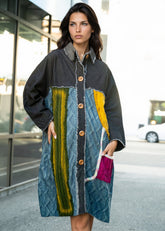 Cable Knit Patchwork Denim Trench Outerwear Kate Hewko 