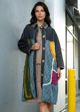 Cable Knit Patchwork Denim Trench Outerwear Kate Hewko 
