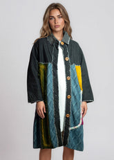 Cable Knit Patchwork Denim Trench Outerwear Kate Hewko 