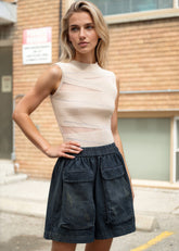 Cargo Pocket Denim Shorts Shorts Kate Hewko 