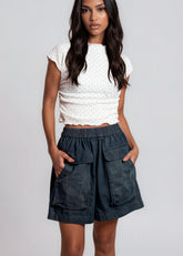 Cargo Pocket Denim Shorts Shorts Kate Hewko 