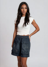 Cargo Pocket Denim Shorts Shorts Kate Hewko 