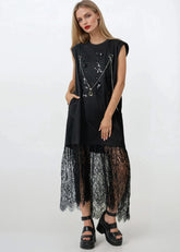 Chain-Link Embellished Lace Dress Dresses Kate Hewko 