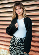 Chunky Knit Shrug Sweaters Kate Hewko One Size Black 