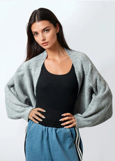 Chunky Knit Shrug Sweaters Kate Hewko One Size Grey 